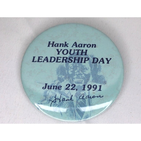 Other - VTG Hank Aaron Youth Leadership Day pin 3" (June 22, 1991)